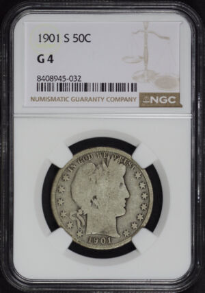 Obverse of this 1901-S Barber Half Dollar NGC G-4