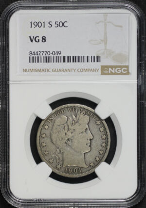 Obverse of this 1901-S Barber Half Dollar NGC VG-8