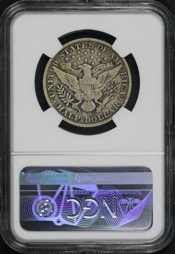 Reverse of this 1912-D Barber Half Dollar NGC F-12