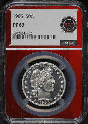 Obverse of this 1905 Barber Half Dollar NGC PF-67