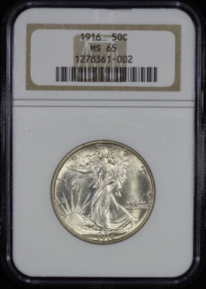 Obverse of this 1916 Walking Liberty Half Dollar NGC MS-65