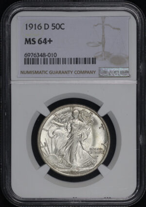 Obverse of this 1916-D Walking Liberty Half Dollar NGC MS-64+