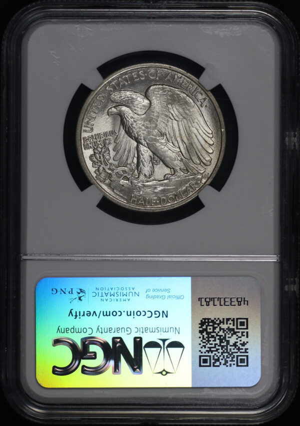 Reverse of this 1916-D Walking Liberty Half Dollar NGC MS-64+