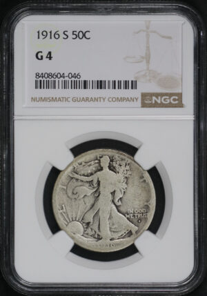 Obverse of this 1916-S Walking Liberty Half Dollar NGC G-4