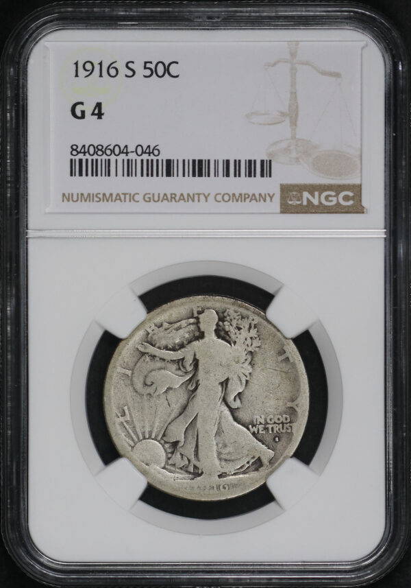 Obverse of this 1916-S Walking Liberty Half Dollar NGC G-4