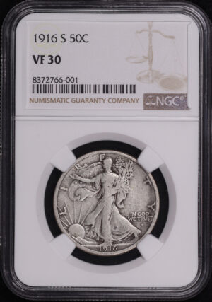 Obverse of this 1916-S Walking Liberty Half Dollar NGC VF-30