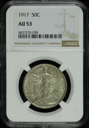 Obverse of this 1917 Walking Liberty Half Dollar NGC AU-53