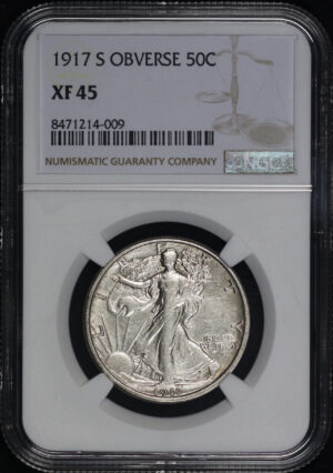 Obverse of this 1917-S Walking Liberty Half Dollar Obverse NGC XF-45