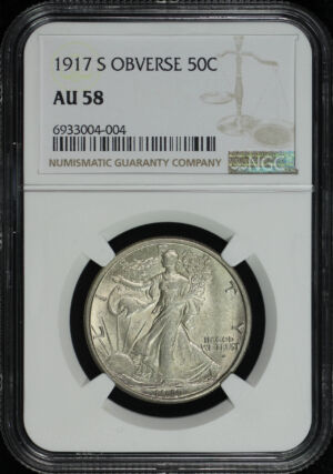 Obverse of this 1917-S Walking Liberty Half Dollar Obverse NGC AU-58