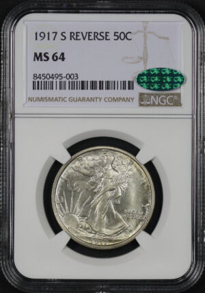 Obverse of this 1917-S Walking Liberty Half Dollar Reverse NGC MS-64 CAC