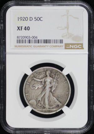 Obverse of this 1920-D Walking Liberty Half Dollar NGC XF-40