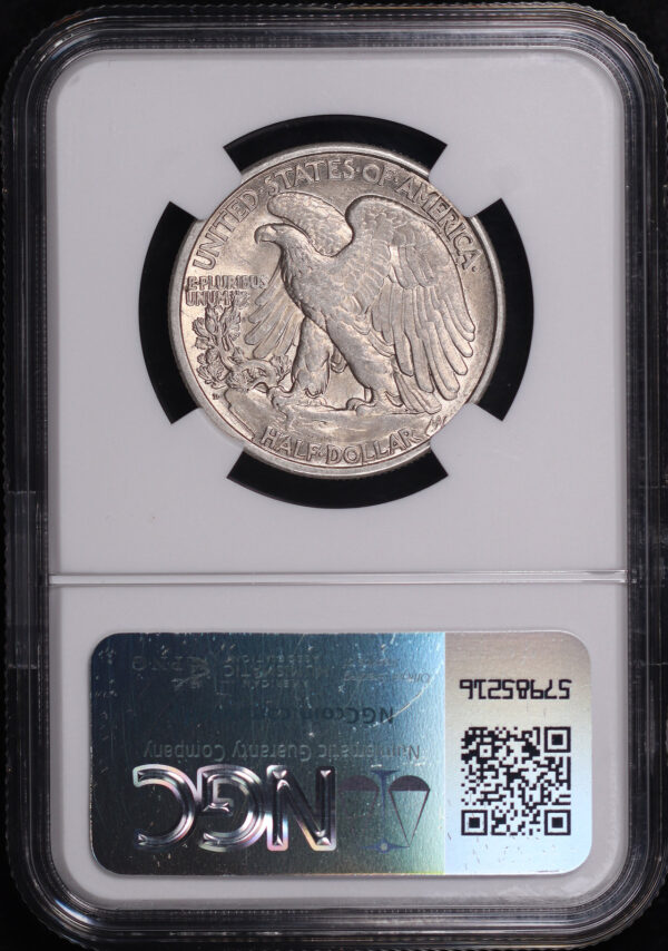 Reverse of this 1920-D Walking Liberty Half Dollar NGC AU-55