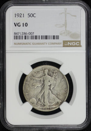 Obverse of this 1921 Walking Liberty Half Dollar NGC VG-10