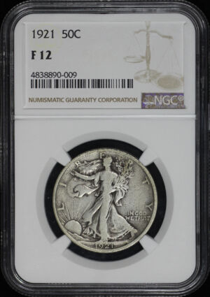 Obverse of this 1921 Walking Liberty Half Dollar NGC F-12