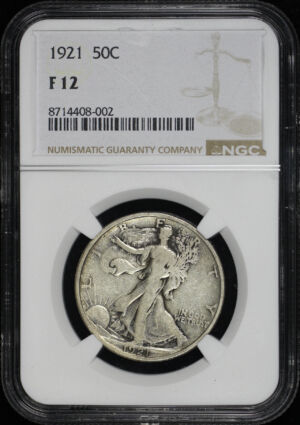 Obverse of this 1921 Walking Liberty Half Dollar NGC F-12