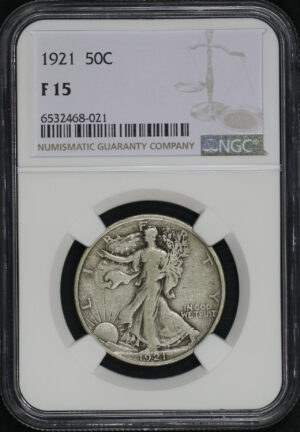 Obverse of this 1921 Walking Liberty Half Dollar NGC F-15