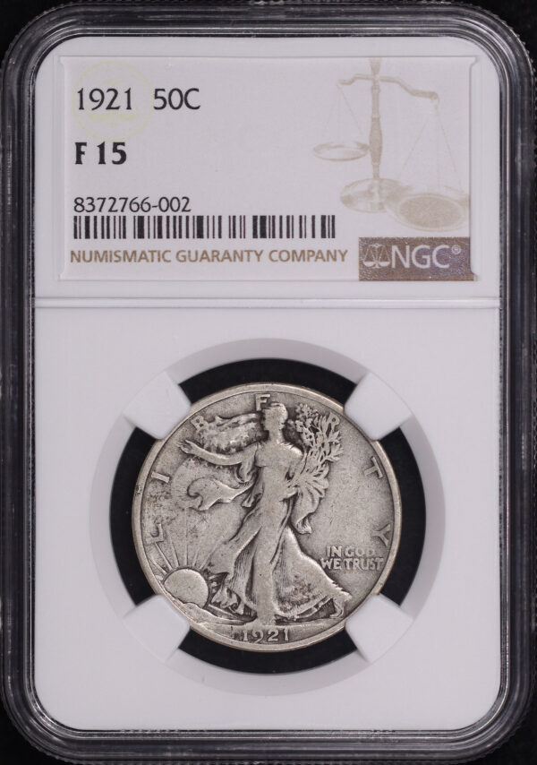 Obverse of this 1921 Walking Liberty Half Dollar NGC F-15