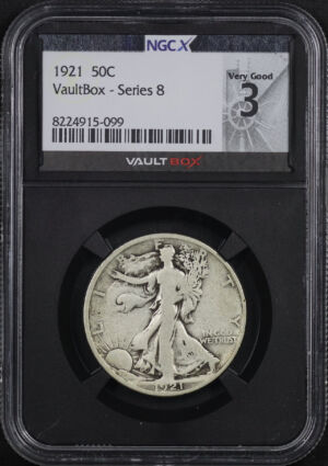 Obverse of this 1921 Walking Liberty Half Dollar NGC G-3 VaultBox Series 8