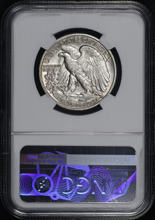 Reverse of this 1921-D Walking Liberty Half Dollar NGC AU-55