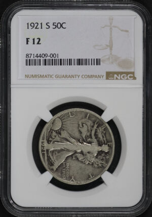 Obverse of this 1921-S Walking Liberty Half Dollar NGC F-12
