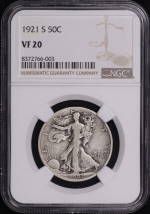Obverse of this 1921-S Walking Liberty Half Dollar NGC VF-20