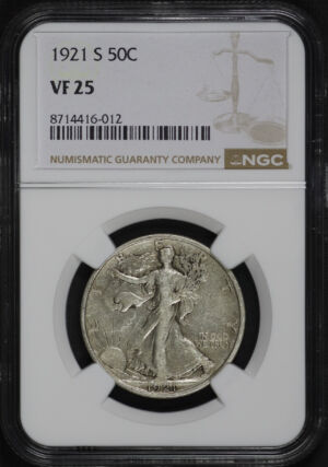 Obverse of this 1921-S Walking Liberty Half Dollar NGC VF-25