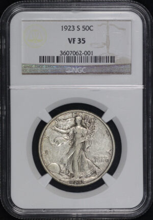 Obverse of this 1923-S Walking Liberty Half Dollar NGC VF-35