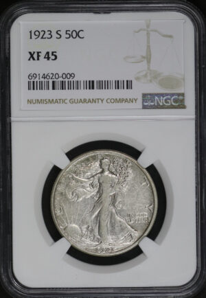 Obverse of this 1923-S Walking Liberty Half Dollar NGC XF-45