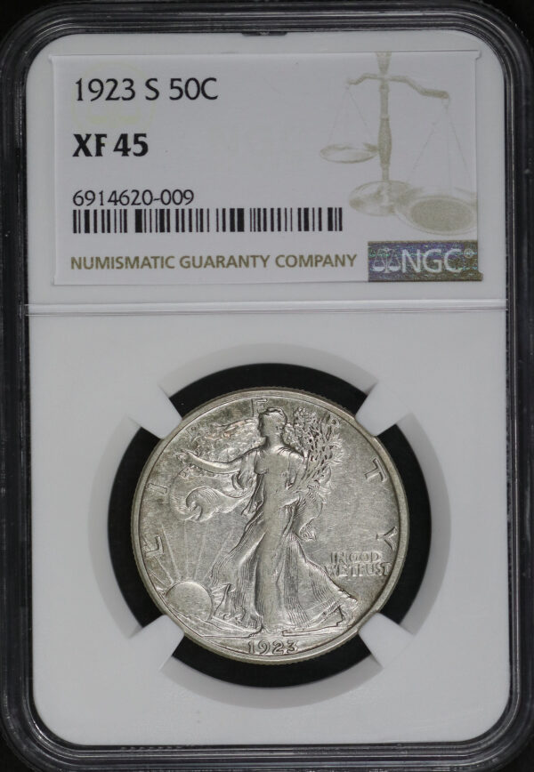 Obverse of this 1923-S Walking Liberty Half Dollar NGC XF-45