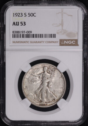 Obverse of this 1923-S Walking Liberty Half Dollar NGC AU-53