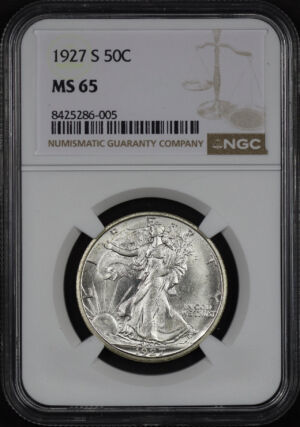 Obverse of this 1927-S Walking Liberty Half Dollar NGC MS-65