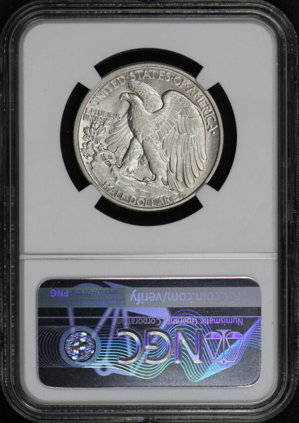 Reverse of this 1929-D Walking Liberty Half Dollar NGC AU-58