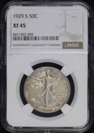 Obverse of this 1929-S Walking Liberty Half Dollar NGC XF-45