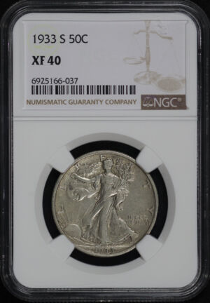 Obverse of this 1933-S Walking Liberty Half Dollar NGC XF-40