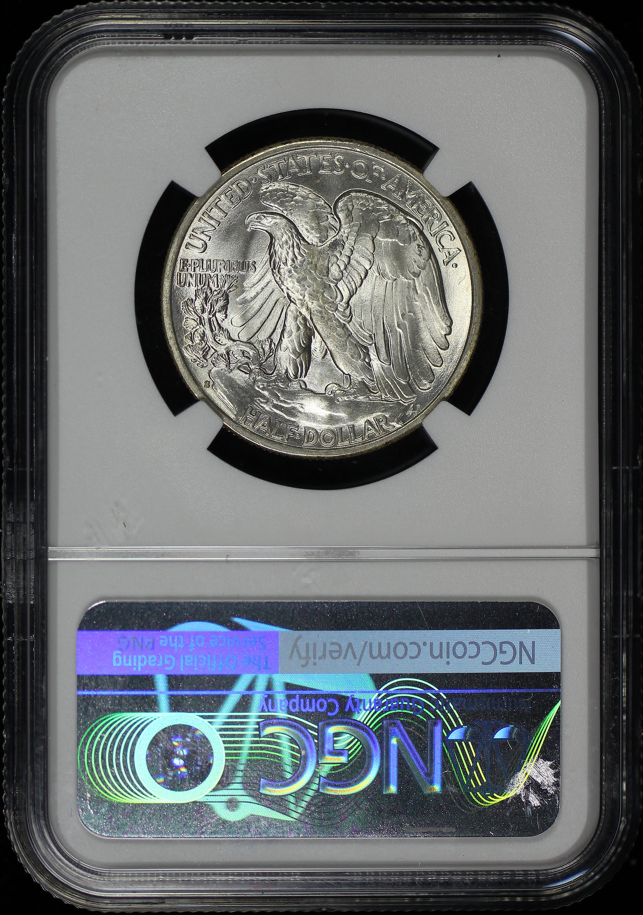 Reverse of this 1934-S Walking Liberty Half Dollar NGC MS-66