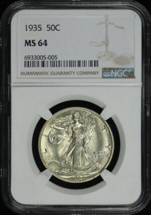 Obverse of this 1935 Walking Liberty Half Dollar NGC MS-64
