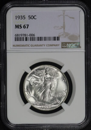 Obverse of this 1935 Walking Liberty Half Dollar NGC MS-67