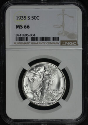 Obverse of this 1935-S Walking Liberty Half Dollar NGC MS-66