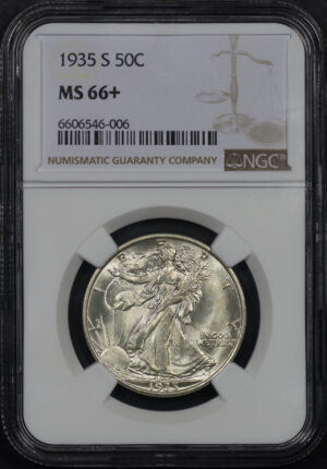 Obverse of this 1935-S Walking Liberty Half Dollar NGC MS-66+