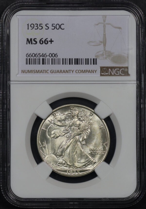 Obverse of this 1935-S Walking Liberty Half Dollar NGC MS-66+