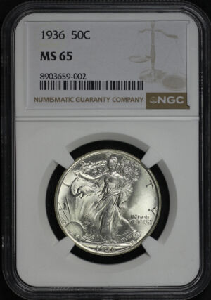 Obverse of this 1936 Walking Liberty Half Dollar NGC MS-65