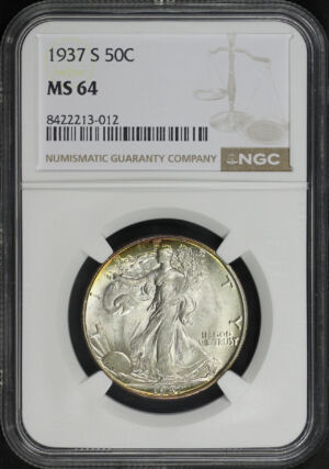 Obverse of this 1937-S Walking Liberty Half Dollar NGC MS-64
