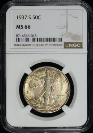 Obverse of this 1937-S Walking Liberty Half Dollar NGC MS-66