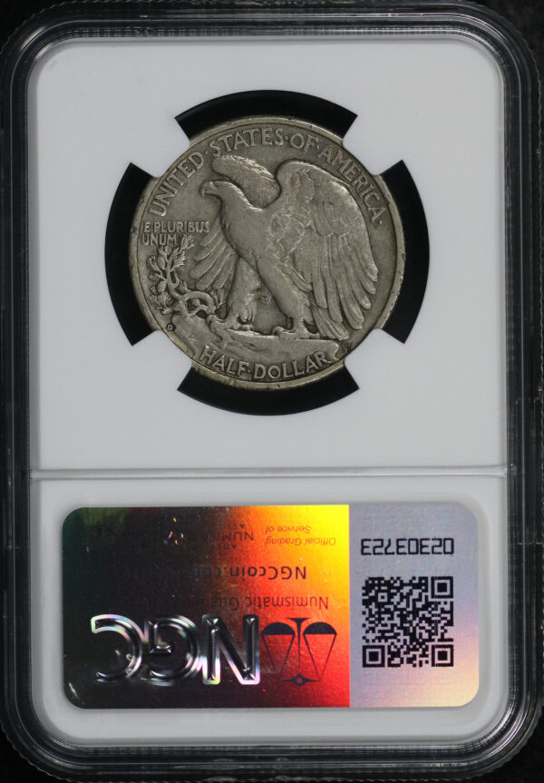 Reverse of this 1938-D Walking Liberty Half Dollar NGC VF-30