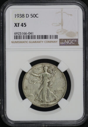 Obverse of this 1938-D Walking Liberty Half Dollar NGC XF-45