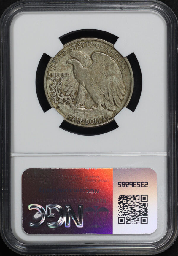 Reverse of this 1938-D Walking Liberty Half Dollar NGC XF-45