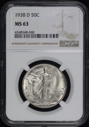 Obverse of this 1938-D Walking Liberty Half Dollar NGC MS-63