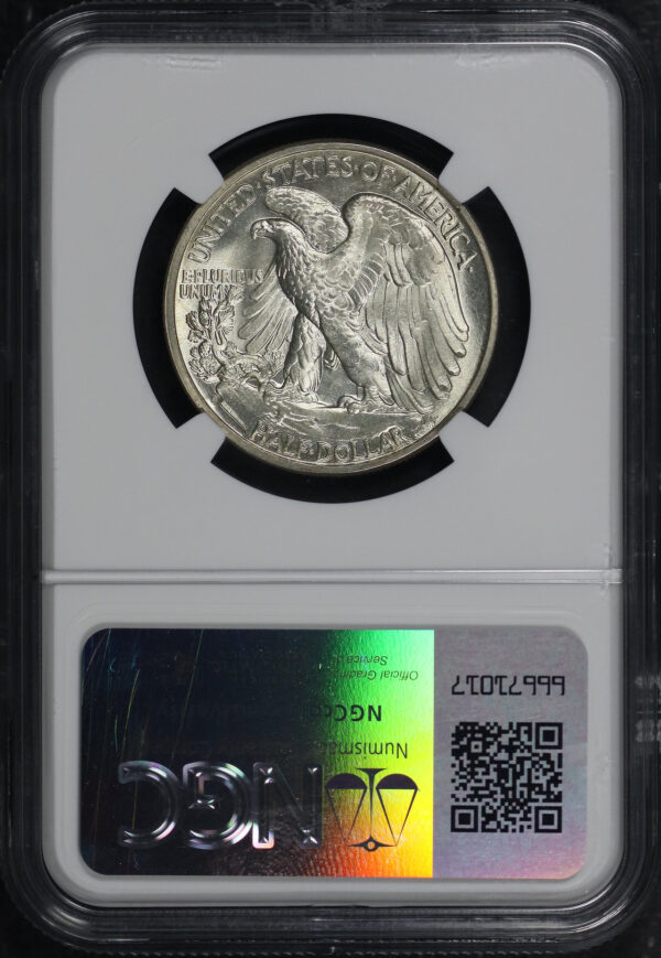 Reverse of this 1938-D Walking Liberty Half Dollar NGC MS-65