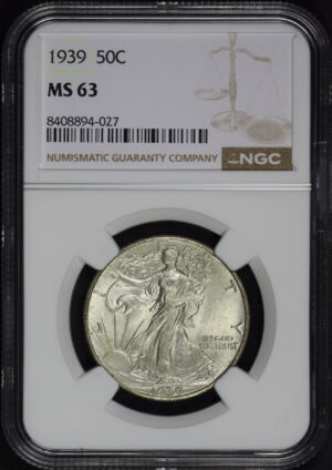 Obverse of this 1939 Walking Liberty Half Dollar NGC MS-63