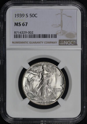 Obverse of this 1939-S Walking Liberty Half Dollar NGC MS-67